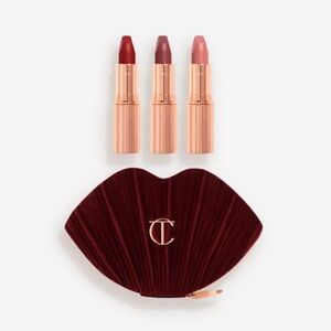 ⚡️SALE⚡️ Charlotte Tilbury Hot Lips Bag with Lipstick Trio